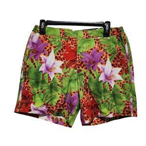 Fair Harbor Swim Trunks Men’s 32 Tropical Floral Leopard Print Stretch Lined